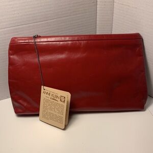 NWT Vintage Annie Klein Cosmetic Bag Genuine Leather